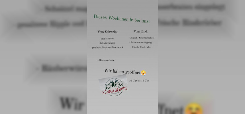 Dieses Wochenende bei uns: