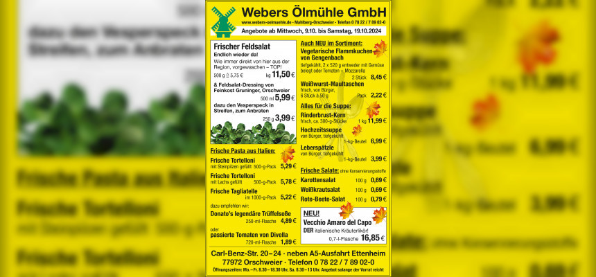 Aktuelles Angebot von Webers Ölmühle GmbH 