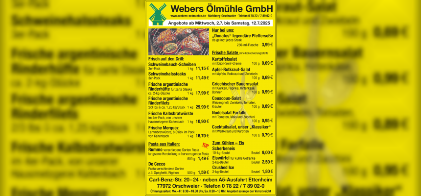 Aktuelles Angebot von Webers Ölmühle GmbH 