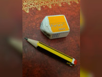Es war einmal... Radiergummi und Bleistift