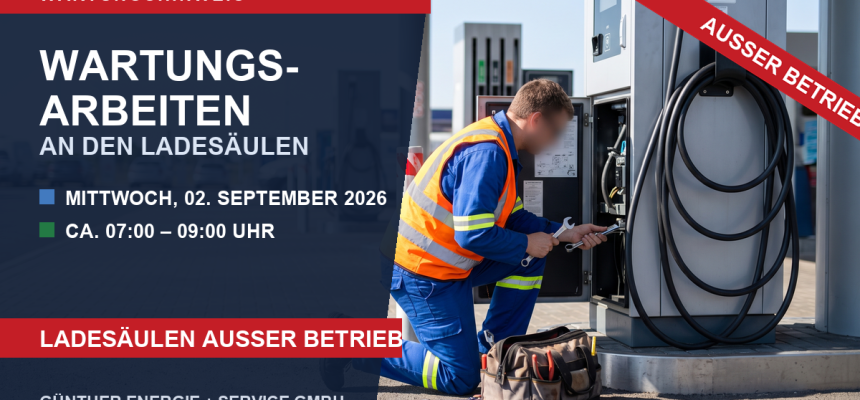 Wartungsarbeiten an unseren Elektro-Ladesäulen